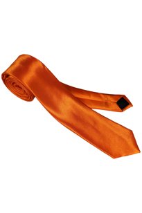 Wąski krawat męski - pomarańczowy